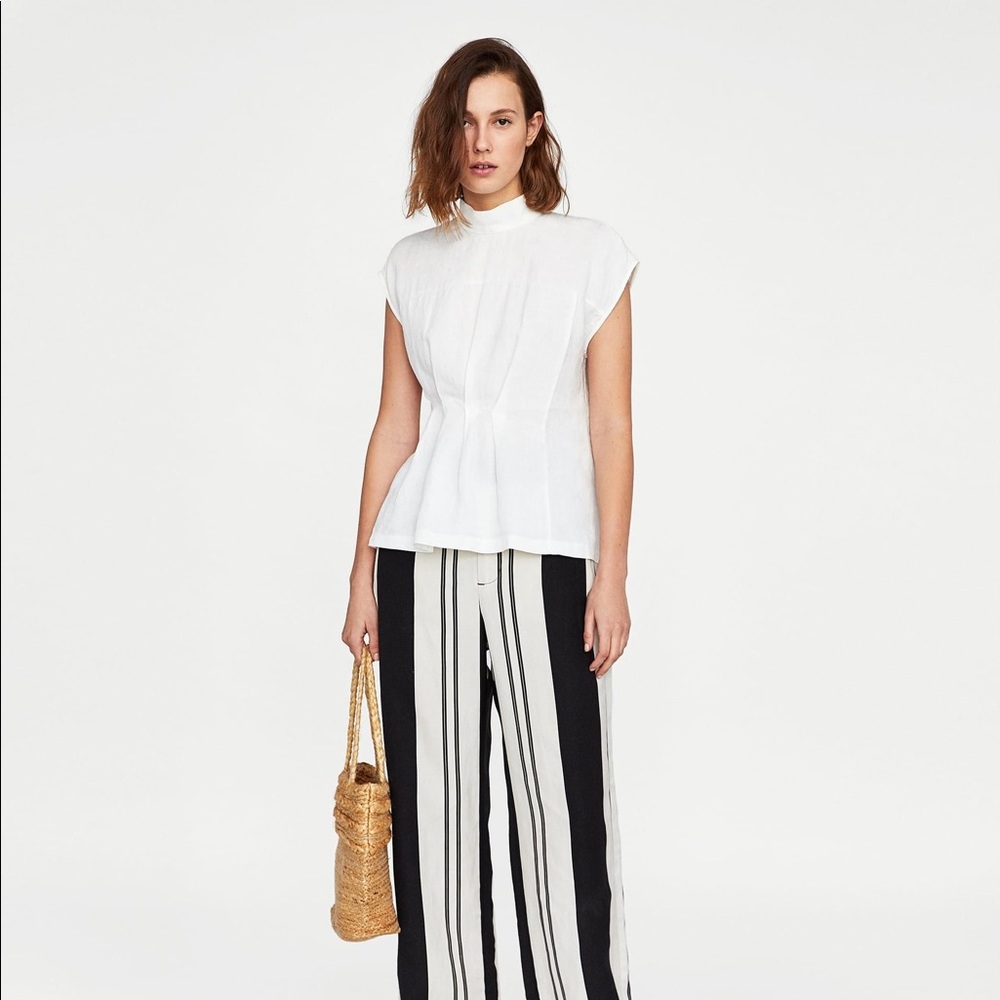 Zara sleeveless linen top